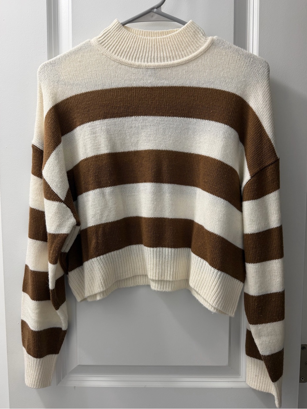 H&M Cream & Brown Striped Sweater